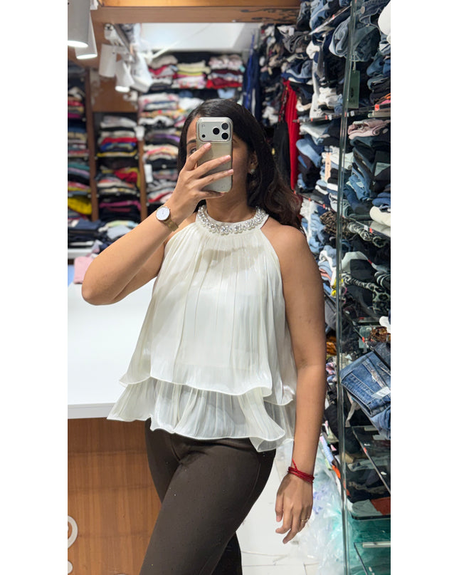 Glam Pearl Halter Top