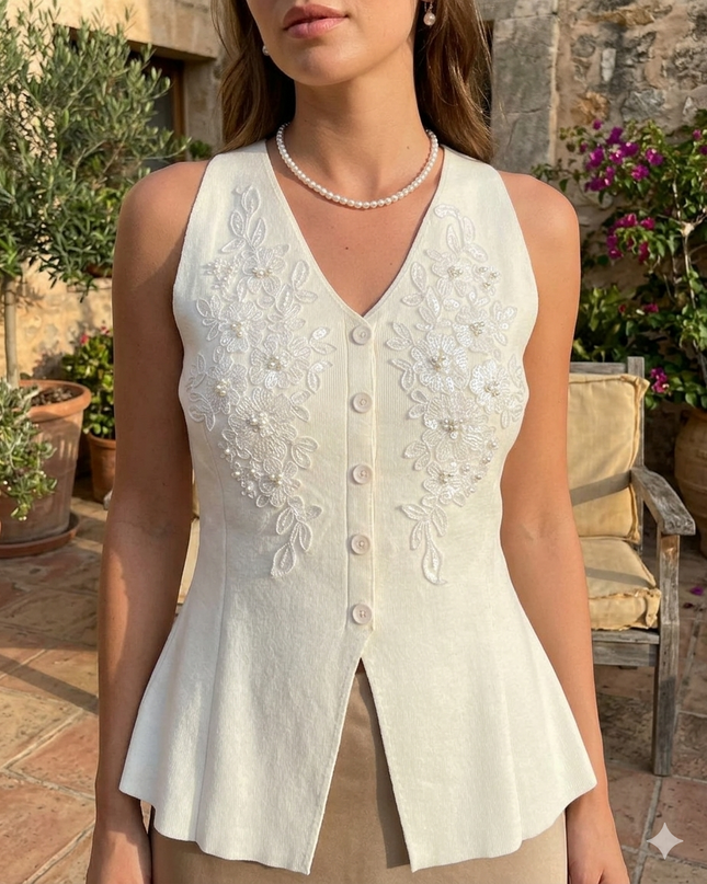 Floral Ribbed Vest Top