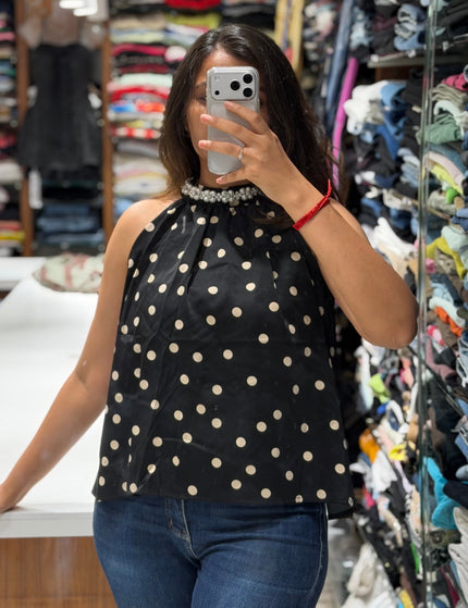 Pearl Polka Halter Top