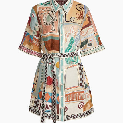 Riviera Abstract Shirt Dress