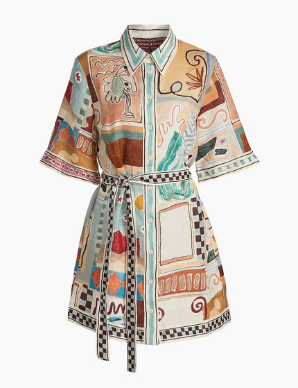 Riviera Abstract Shirt Dress