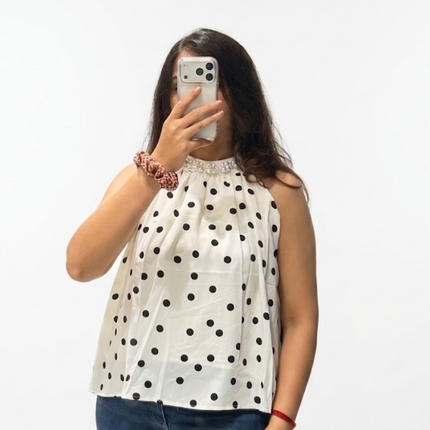 Pearl Polka Halter Top