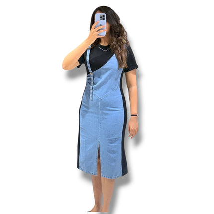 Sculpt Denim Contrast Dress