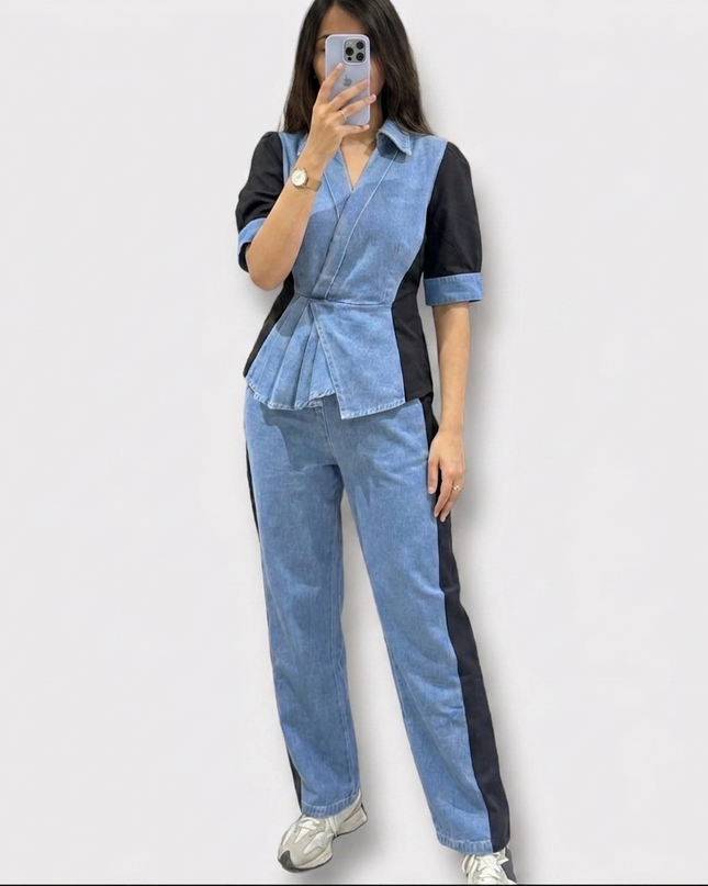 Denim Contrast Co-ord Set
