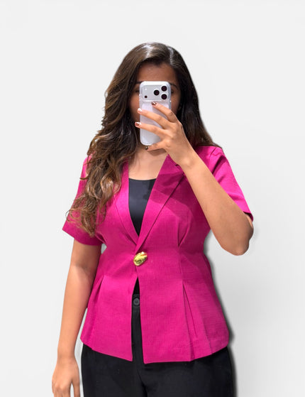 Waist-Cinch Blazer Top