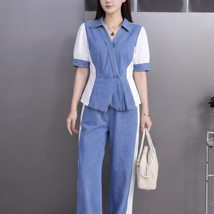 Denim Contrast Co-ord Set