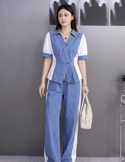 Denim Contrast Co-ord Set