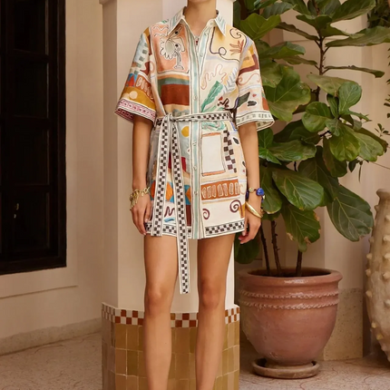 Riviera Abstract Shirt Dress