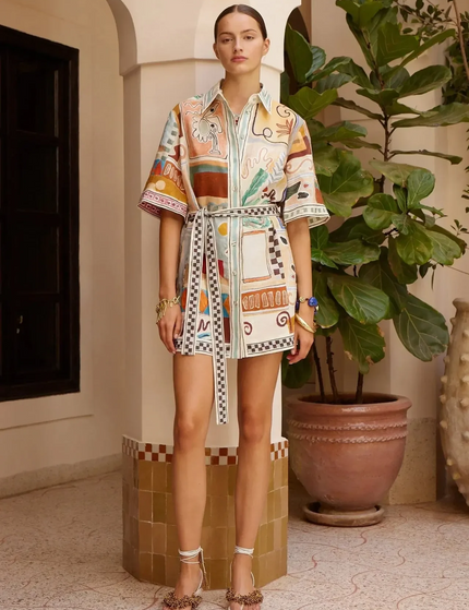 Riviera Abstract Shirt Dress