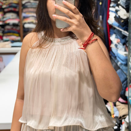 Cascade Pleat Halter Top