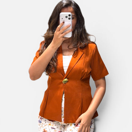 Waist-Cinch Blazer Top