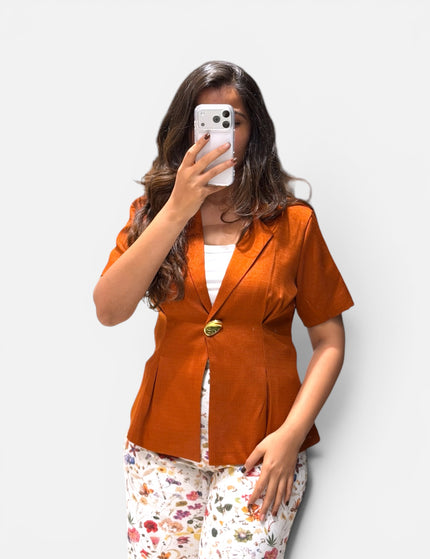 Waist-Cinch Blazer Top