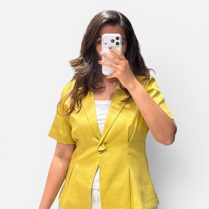 Waist-Cinch Blazer Top