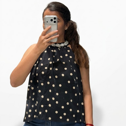 Pearl Polka Halter Top