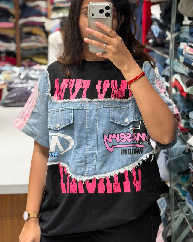 Denim Remix Graphic Tee