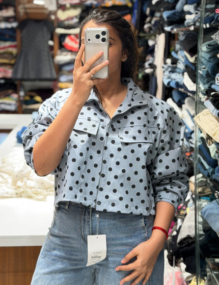 Polka Dot Cropped Jacket