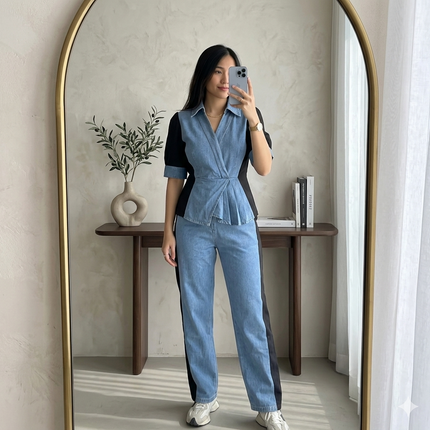 Denim Contrast Co-ord Set