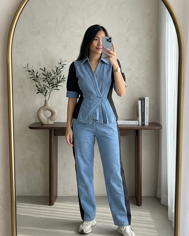 Denim Contrast Co-ord Set