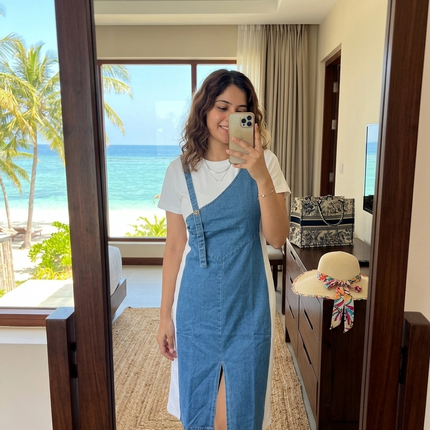 Sculpt Denim Contrast Dress