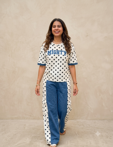 Dot & Denim Co-ord Set
