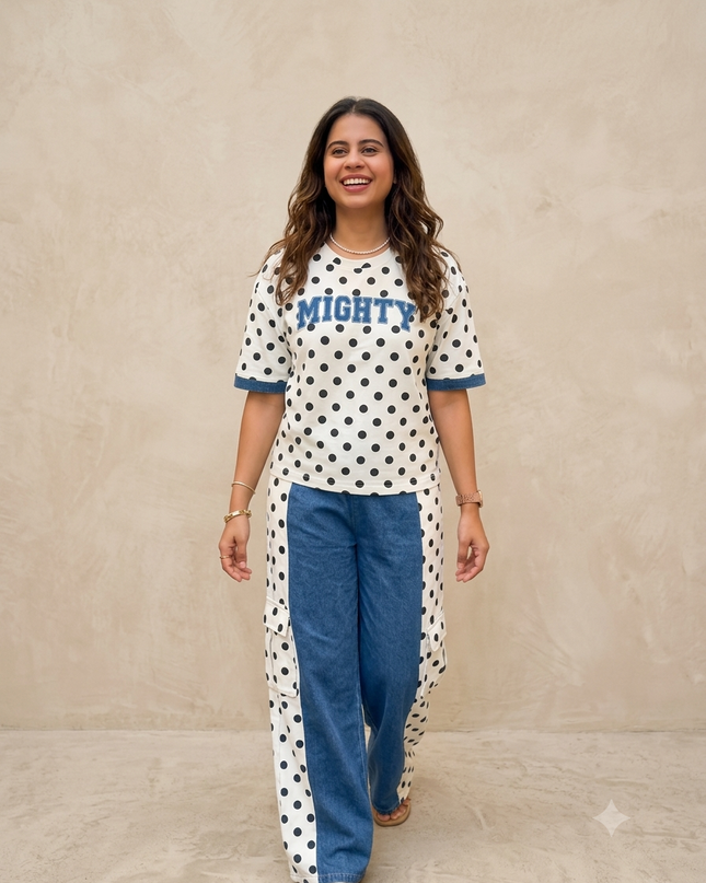 Dot & Denim Co-ord Set