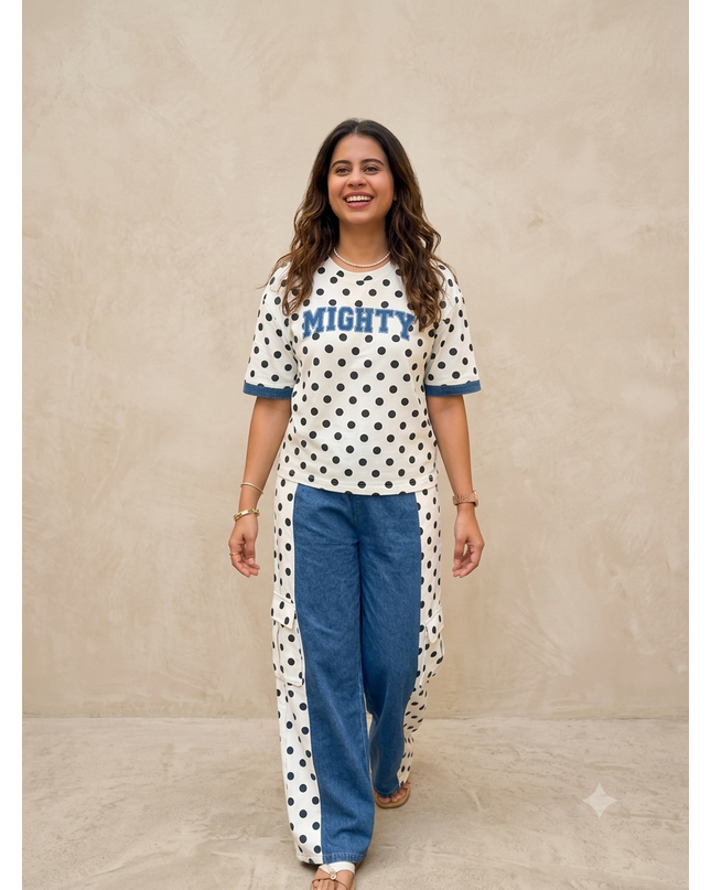 Dot & Denim Co-ord Set