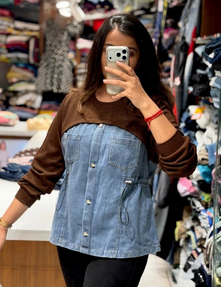 Monaco Denim Knit Top