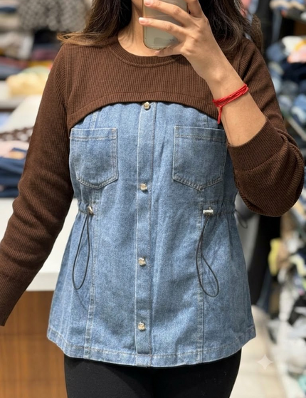 Monaco Denim Knit Top
