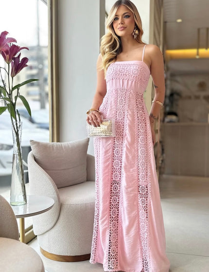 Cotton Lace Panel Dress