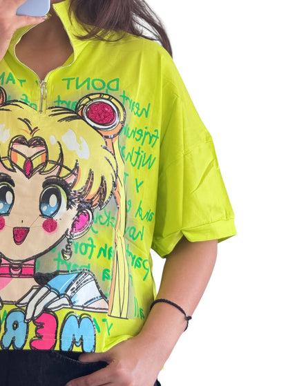 Anime Graphic Zip Top