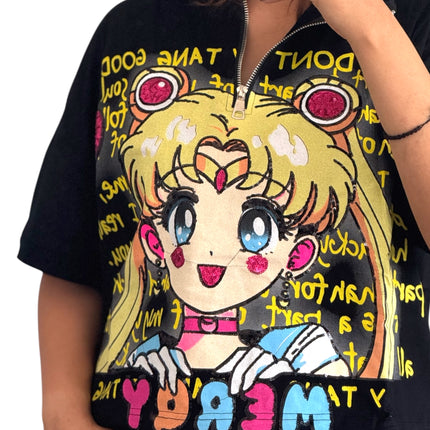 Anime Graphic Zip Top