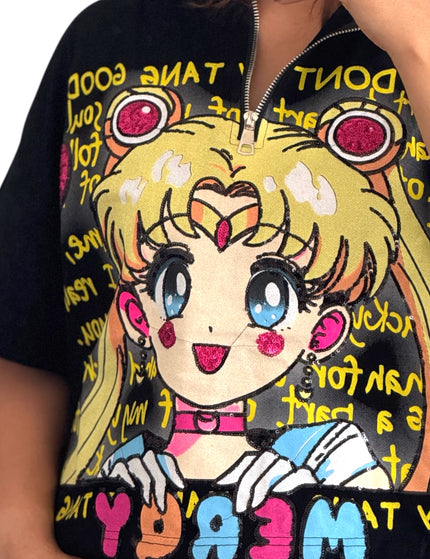 Anime Graphic Zip Top
