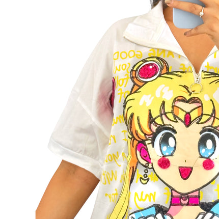 Anime Graphic Zip Top