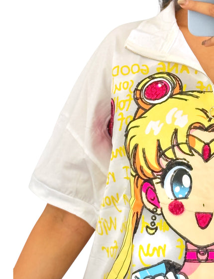 Anime Graphic Zip Top