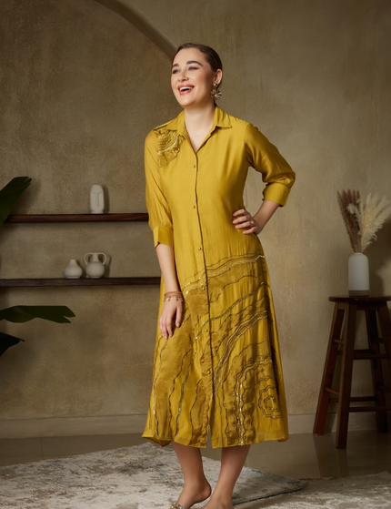 Noor Embroidered Flared Kurta Dress