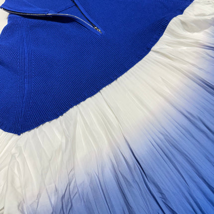 High-Neck Pleated Ombre Top