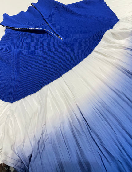 High-Neck Pleated Ombre Top