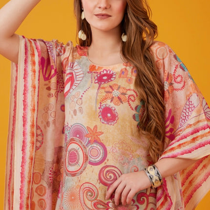 Peach Pink Bohemian Kaftan
