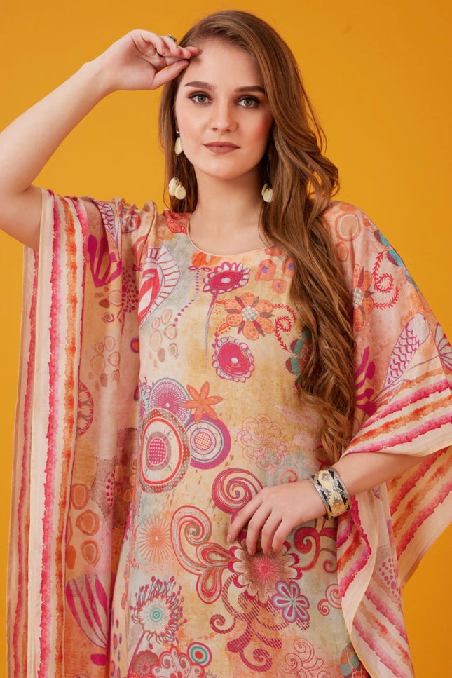 Peach Pink Bohemian Kaftan