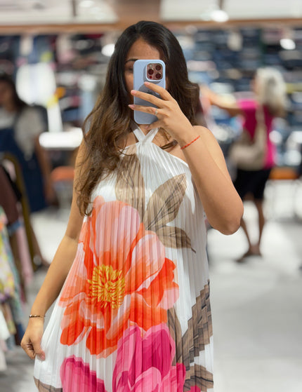 Floral Flow Halter Dress
