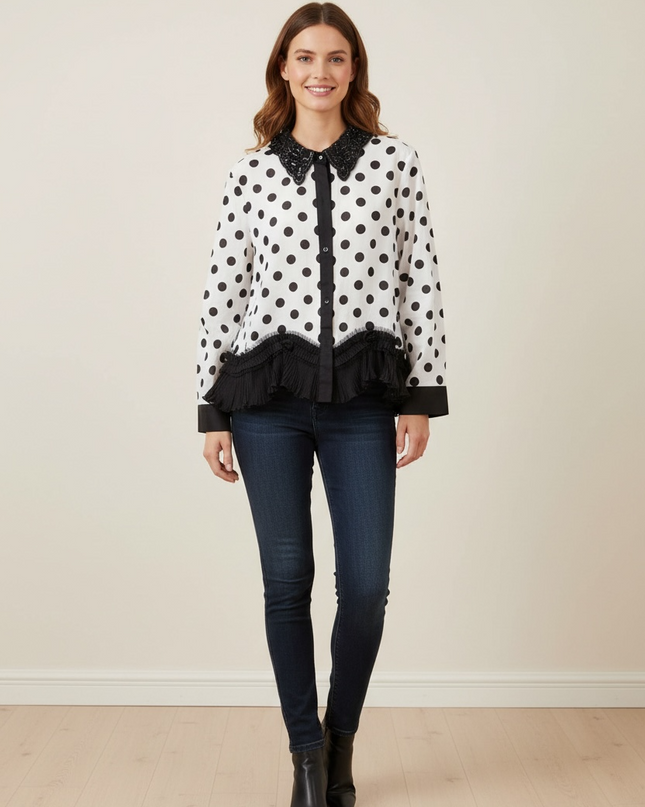 Polka Ruffle Edit Shirt