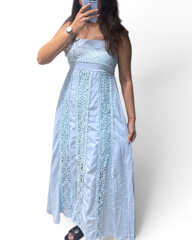 Cotton Lace Panel Dress