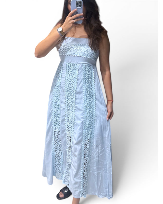 Cotton Lace Panel Dress