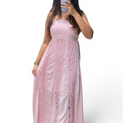 Cotton Lace Panel Dress