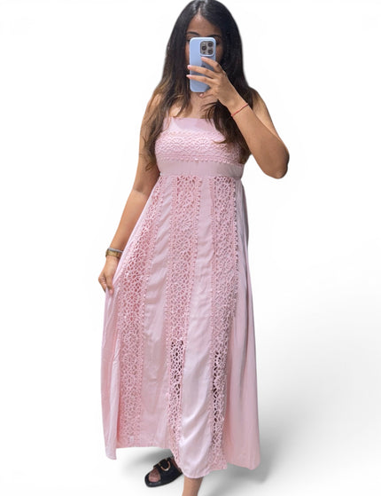 Cotton Lace Panel Dress