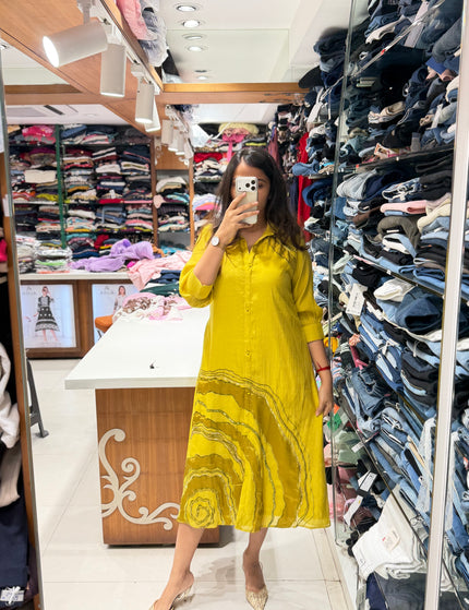 Noor Embroidered Flared Kurta Dress