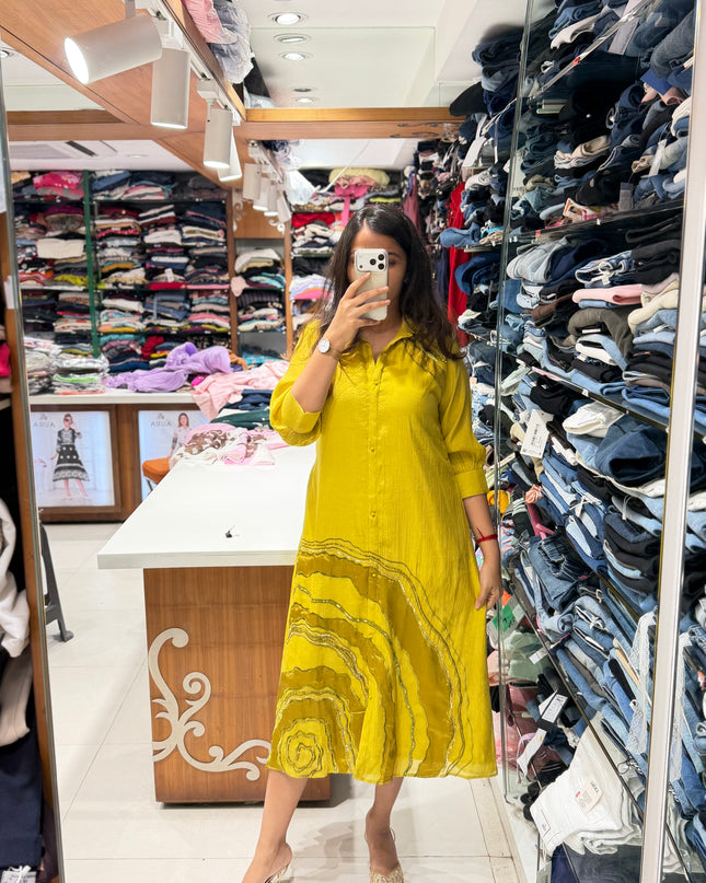 Noor Embroidered Flared Kurta Dress