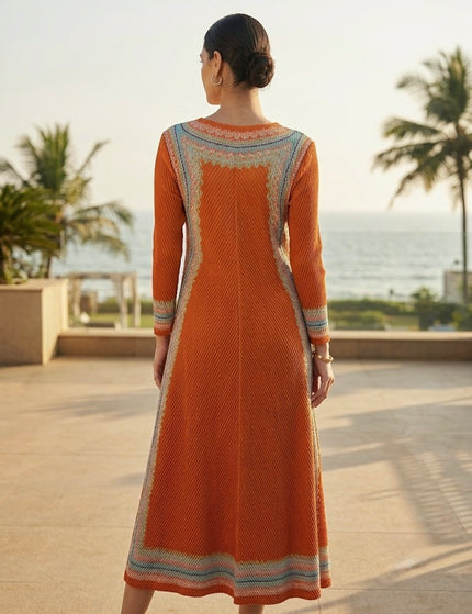 Pleated Bamboo Fabric Midi Dress ( Free size fits M to XXXL)