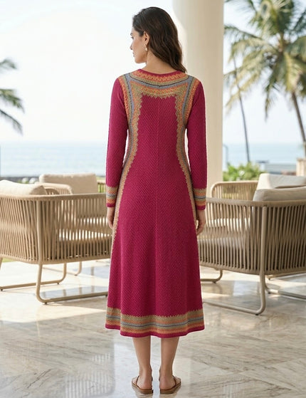Pleated Bamboo Fabric Midi Dress ( Free size fits M to XXXL)