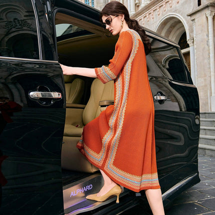Pleated Midi Dress in Premium Bamboo Fabric